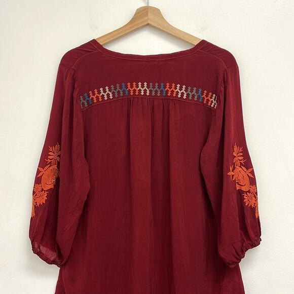 Johnny Was Floral Embroidered Colorful Lightweight Boho Bohemian Tunic Top Small - Picture 4 of 13